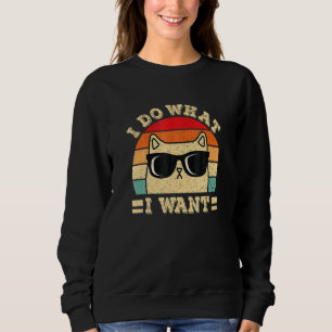 Schwarze Katze tu was ich will roter Becher Mein Sweatshirt