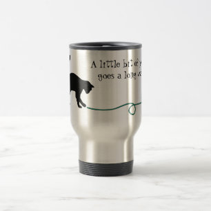 Schwarze Katze u. Herz-geformtes Garn (Türkis) Reisebecher