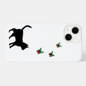 Schwarze Katze und Butterfly Case-Mate iPhone Hülle (Rückseite (Horizontal))