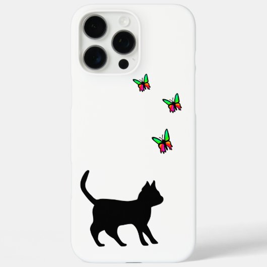 Schwarze Katze und Butterfly Case-Mate iPhone Hülle (Rückseite)