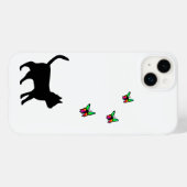 Schwarze Katze und Butterfly Case-Mate iPhone Hülle (Rückseite (Horizontal))