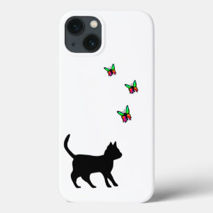 Schwarze Katze und Butterfly Case-Mate iPhone Hülle