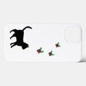 Schwarze Katze und Butterfly Case-Mate iPhone Hülle (Rückseite (Horizontal))