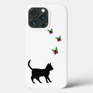 Schwarze Katze und Butterfly Case-Mate iPhone Hülle