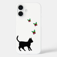 Schwarze Katze und Butterfly