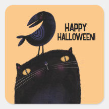 Schwarze Katze und Crow