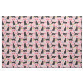 Schwarze Katze und Donuts rosa Muster Stoff (Fat Quarter (45,7 x 55,9 cm))
