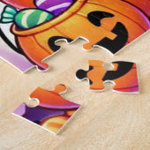 Schwarze Katze und ein Kürbis Puzzle (Seite)