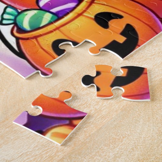 Schwarze Katze und ein Kürbis Puzzle (Seite)