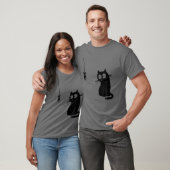 Schwarze Katze und Fische Funny Cat Lover T-Shirt (Unisex)