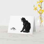 Schwarze Katze und Frosch, Alexandre Steinlen Karte (Gelbe Blume)