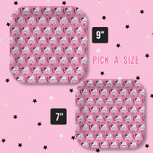 Schwarze Katze und Ghost Muster rosa Papierplatte Pappteller