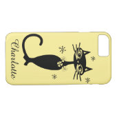 Schwarze Katze und Gold im Mittelalter Case-Mate iPhone Hülle (Rückseite (Horizontal))
