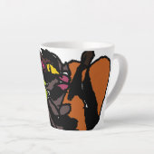 Schwarze Katze und Herbst wild Milchtasse (Rechte Ecke)