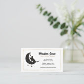 Schwarze Katze und Himmelsmond Visitenkarte (Stehend Vorderseite)