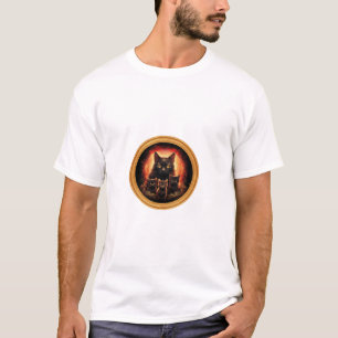 Schwarze Katze und ihre drei Kätzchen T-Shirt