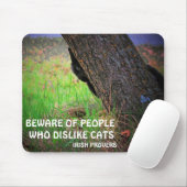 Schwarze Katze und irisches Sprichwort Mousepad (Mit Mouse)