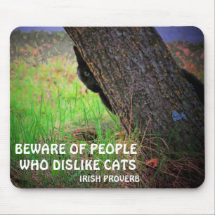 Schwarze Katze und irisches Sprichwort Mousepad