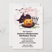 Schwarze Katze und Jack o' Lantern Halloween (Vorderseite)