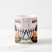 Schwarze Katze und Jack o' Lantern Halloween Kaffeetasse (Mittel)