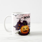 Schwarze Katze und Jack o' Lantern Halloween Kaffeetasse (Links)