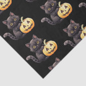 Schwarze Katze und Jack-O' Lantern Pattern Hallowe Seidenpapier (Detail)