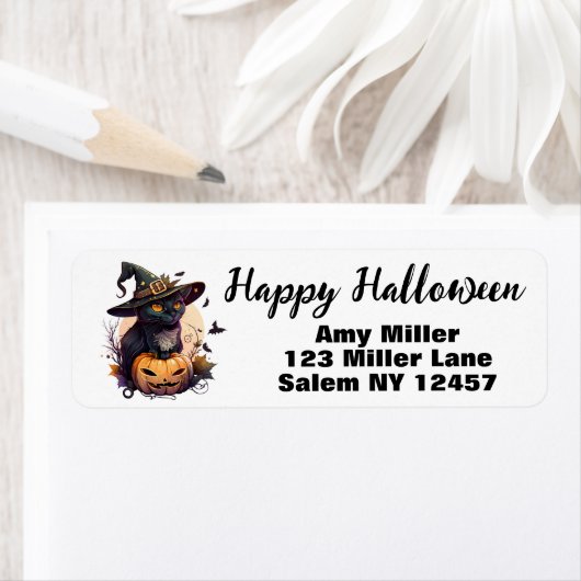 Schwarze Katze und Jack-O-Laterne (Insitu)