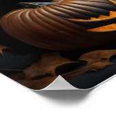 Schwarze Katze und Jack-O-Laterne Poster (Ecke)