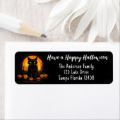 Schwarze Katze und Jack-o-Laternen (Insitu)