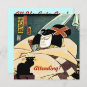 Schwarze Katze und japanischer Mann, Teilnahme? Einladung (Vorne/Hinten)