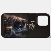 Schwarze Katze und Kaffee Case-Mate iPhone Hülle (Rückseite (Horizontal))
