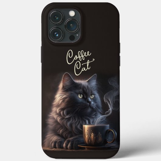 Schwarze Katze und Kaffee Case-Mate iPhone Hülle (Rückseite)