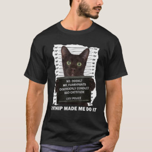 Schwarze Katze und Katzenminze Lustig für Katzenpa T-Shirt
