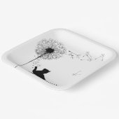 Schwarze Katze und Kronen Pappteller (Gewinkelt)