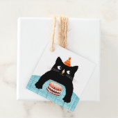 Schwarze Katze und Kuchen Geschenkanhänger (Beispiel)