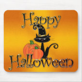 Schwarze Katze und Kürbis Halloweens Mousepad (Vorne)