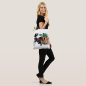 Schwarze Katze und Kürbis lieben Tasche (Am Model)