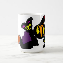 Schwarze Katze und Kürbisfreude nett Kaffeetasse
