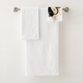 Schwarze Katze und Kürbiskernöl Badhandtuch Set (Insitu)