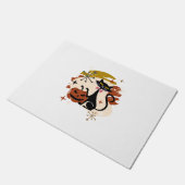 Schwarze Katze und Kürbiskernöl Fußmatte (Schrägansicht)