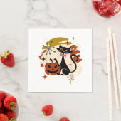 Schwarze Katze und Kürbiskernöl Serviette (Beispiel)