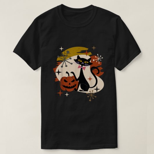 Schwarze Katze und Kürbiskernöl T-Shirt (Design vorne)