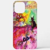 SCHWARZE KATZE UND MASK-MASK-MASKERN-Nacht Case-Mate iPhone Hülle (Rückseite)