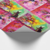 SCHWARZE KATZE UND MASK-MASK-MASKERN-Nacht Geschenkpapier (Ecke)