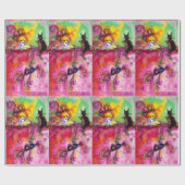 SCHWARZE KATZE UND MASK-MASK-MASKERN-Nacht Geschenkpapier (Flach)