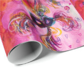 SCHWARZE KATZE UND MASK-MASK-MASKERN-Nacht Geschenkpapier (Rolleneckpunkt)