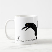 Schwarze Katze und Maus im Tanz Kaffeetasse (Links)