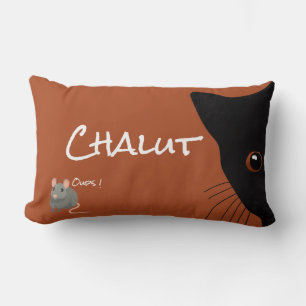 schwarze Katze und Maus Lendenkissen
