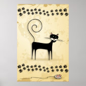 Schwarze Katze und Maus Poster (Vorne)