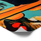 Schwarze Katze und Meer  Poster (Ecke)